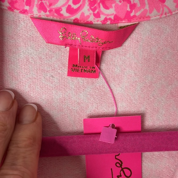 Lilly Pulitzer Jorge Romper in Print Pink Shandy Invest A Gator, Medium. - Picture 9 of 16